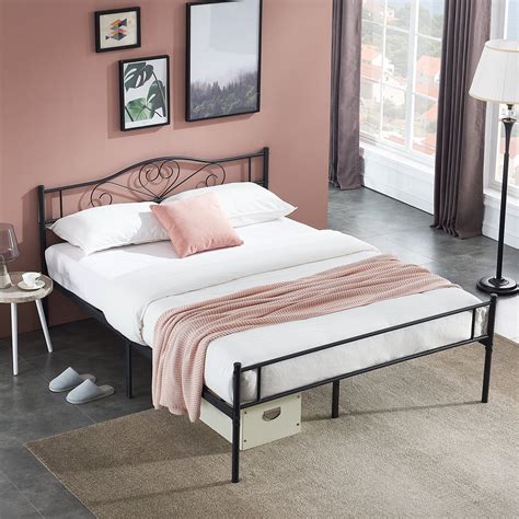 metal full size platform bed